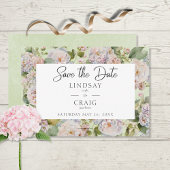 Rustieke Pastel Hydrangea Floral Monogram Sage Gro Save The Date
