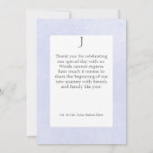 Rustieke Pastel Hydrangea Floral Monogram Wit Bedankkaart (Achterkant)