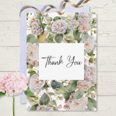 Rustieke Pastel Hydrangea Floral Monogram Wit Bedankkaart