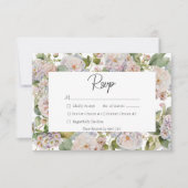 Rustieke Pastel Hydrangea Floral Monogram Wit RSVP Kaartje (Voorkant)