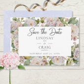 Rustieke Pastel Hydrangea Floral Monogram Wit Save The Date