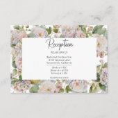 Rustieke Pastel Hydrangea Floral Peri Receptie Informatiekaartje (Voorkant)