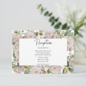 Rustieke Pastel Hydrangea Floral Peri Receptie Informatiekaartje (Staand voorkant)