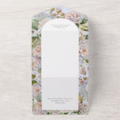 Rustieke Pastel Hydrangeas Periwinkle Arch Diner All In One Uitnodiging (Buitenkant)