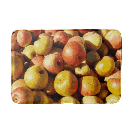 Rustieke Pastel Kleurrijke Herfst Apple Orchard Oo Badmat (Voorkant)