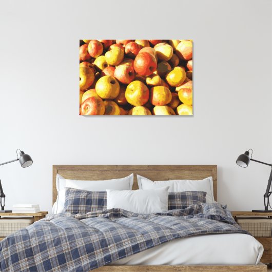Rustieke Pastel Kleurrijke Herfst Apple Orchard Oo Canvas Afdruk (Insitu (Slaapkamer))