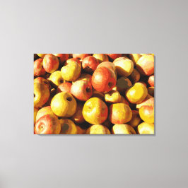 Rustieke Pastel Kleurrijke Herfst Apple Orchard Oo Canvas Afdruk