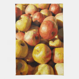 Rustieke Pastel Kleurrijke Herfst Apple Orchard Oo Theedoek