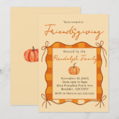 Rustieke Pastel Oranje Gingham Vriendendagdankfees Kaart (Voorkant / Achterkant)