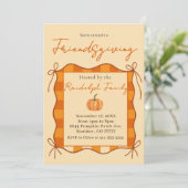 Rustieke Pastel Oranje Gingham Vriendendankdag Kaart (Staand voorkant)