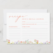 Rustieke Pastel Wildflower Vrijgezellenfeest Recep Kaart (Voorkant)