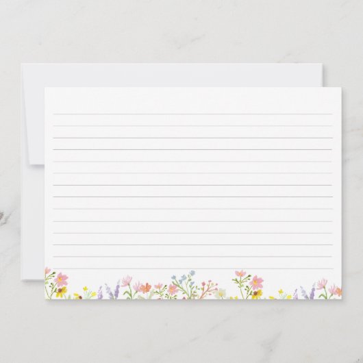 Rustieke Pastel Wildflower Vrijgezellenfeest Recep Kaart (Achterkant)