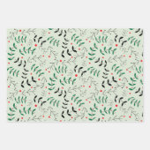 Rustieke Pastel Winter Bosgroen Inpakpapier Vel (Voorkant 2)