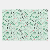 Rustieke Pastel Winter Bosgroen Inpakpapier Vel (Voorkant)