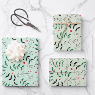 Rustieke Pastel Winter Bosgroen Inpakpapier Vel