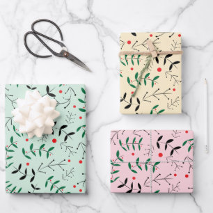 Rustieke Pastel Winter Bosgroen Inpakpapier Vel