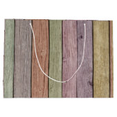 Rustieke Pastel Wood Plank Happy Birthday Groot Cadeauzakje (Achterkant)