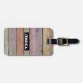 rustieke pastelhouten plank bagagelabel (Voorkant horizontaal)