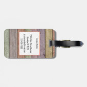 rustieke pastelhouten plank bagagelabel (Achterkant horizontaal)