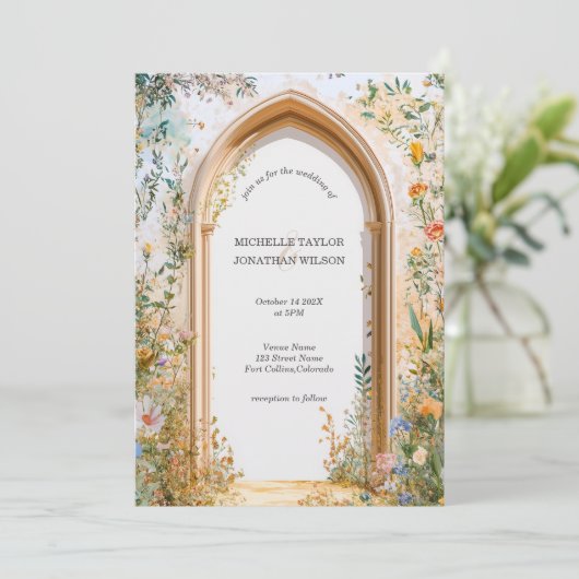  rustieke pastelweide Wildflower Garden Kaart (Staand voorkant)