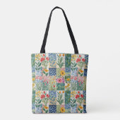 Rustieke Patchwork Bloem Botanische Tuin Mooie Tote Bag (Achterkant)
