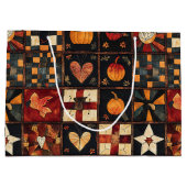 Rustieke patchwork | Folk Art Autumn Quilt patroon Groot Cadeauzakje (Achterkant)