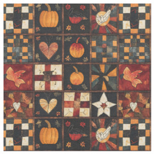 Rustieke patchwork Folk Art Autumn Quilt patroon Stof