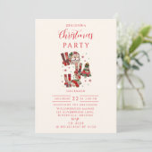 Rustieke Patchwork Ho Ho Ho Kerstmis Kaart (Staand voorkant)