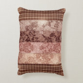 Rustieke Patchwork Plaid en Bloemendamasker Accent Kussen (Achterkant (Verticaal))