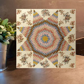 Rustieke Patchwork Quilt Ster van Bethlehem Tegeltje