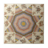 Rustieke Patchwork Quilt Ster van Bethlehem Tegeltje (Voorkant)
