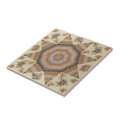 Rustieke Patchwork Quilt Ster van Bethlehem Tegeltje (Zijkant)