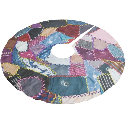 Rustieke Patchwork Quilted Pattern Christmas Kerstboom Rok (Gekanteld)