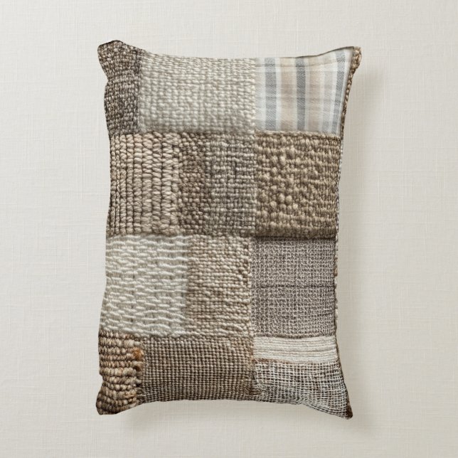Rustieke Patchwork Texture Pillow Accent Kussen (Achterkant (Verticaal))