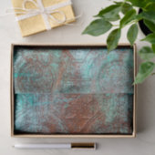 Rustieke patina koper met turquoise tissuepapier (Geschenk)