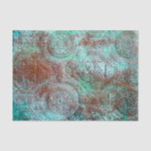 Rustieke patina koper met turquoise tissuepapier (Voorkant)