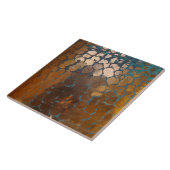 Rustieke patina koper tegeltje (Zijkant)