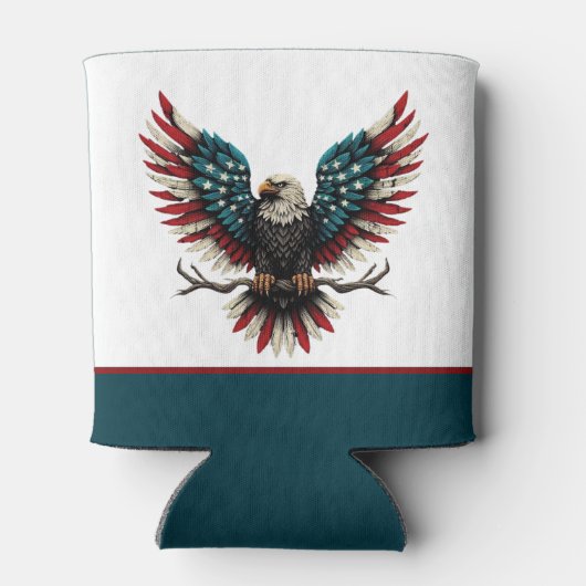 Rustieke patriottische Amerikaanse / USA zeearend Blikjeskoeler (Achterkant)