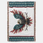 Rustieke patriottische Amerikaanse / USA zeearend Deken (Voorkant Verticaal)