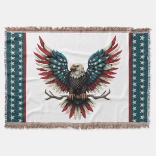 Rustieke patriottische Amerikaanse / USA zeearend Deken
