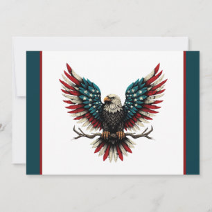 Rustieke patriottische Amerikaanse / USA zeearend Feestdagenkaart