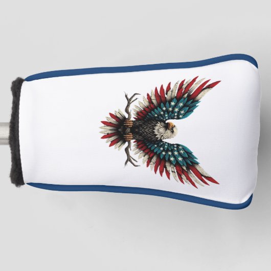 Rustieke patriottische Amerikaanse / USA zeearend Golfheadcover (Voorkant)