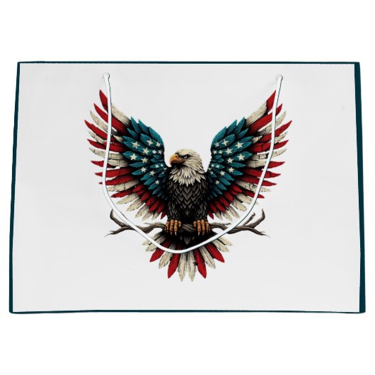 Rustieke patriottische Amerikaanse / USA zeearend Groot Cadeauzakje (Voorkant)