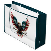 Rustieke patriottische Amerikaanse / USA zeearend Groot Cadeauzakje (Voorkant Gekanteld)