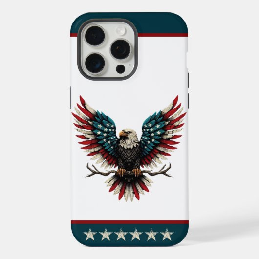 Rustieke patriottische Amerikaanse / USA zeearend iPhone Hoesje (Achterkant)