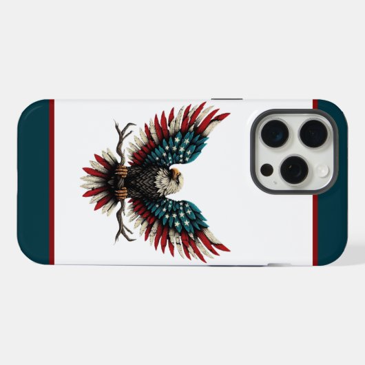 Rustieke patriottische Amerikaanse / USA zeearend iPhone Hoesje (Achterkant horizontaal)