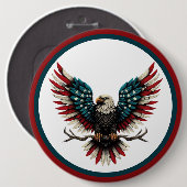 Rustieke patriottische Amerikaanse / USA zeearend Ronde Button 6,0 Cm (Voorkant /achterkant)