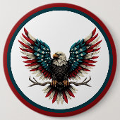 Rustieke patriottische Amerikaanse / USA zeearend Ronde Button 6,0 Cm (Voorkant)