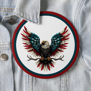 Rustieke patriottische Amerikaanse / USA zeearend Ronde Button 6,0 Cm