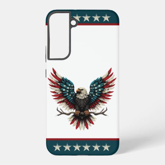 Rustieke patriottische Amerikaanse / USA zeearend Samsung Galaxy Hoesje (Achterkant)